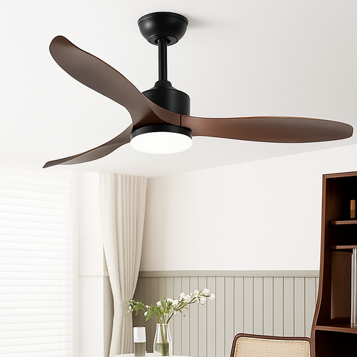 ventilateur de plafond moderne avec télécommande et lumière led - vue 2 sur 7