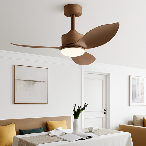 ventilateur de plafond moderne avec télécommande et lumières intégrées - vue 2 sur 11