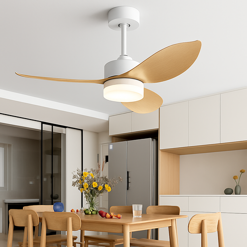 ventilateur de plafond moderne avec télécommande et lumières intégrées - vue 3 sur 11