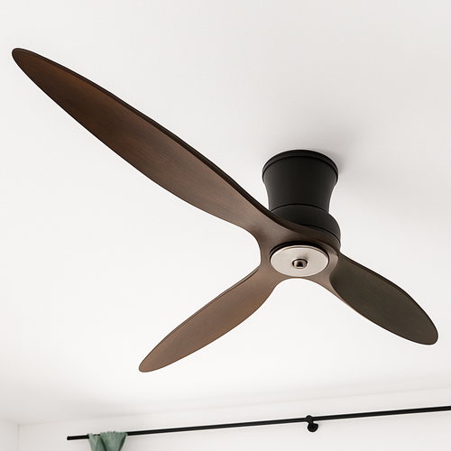 ventilateur de plafond moderne en bois avec télécommande et moteur silencieux - vue 2 sur 9