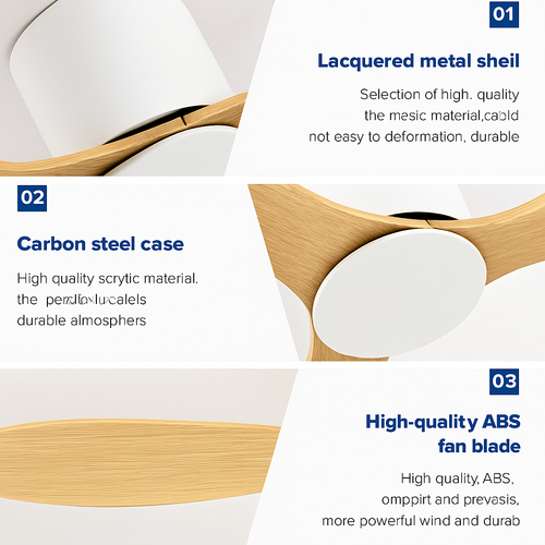 ventilateur de plafond moderne led sans lumière 6 vitesses avec télécommande