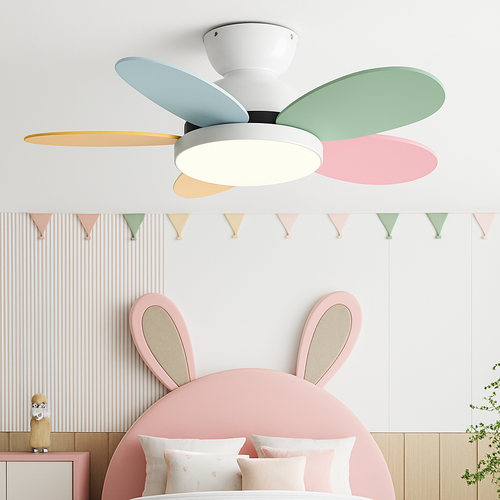 ventilateur de plafond moderne pour enfants avec lumière et contrôle - vue 2 sur 10