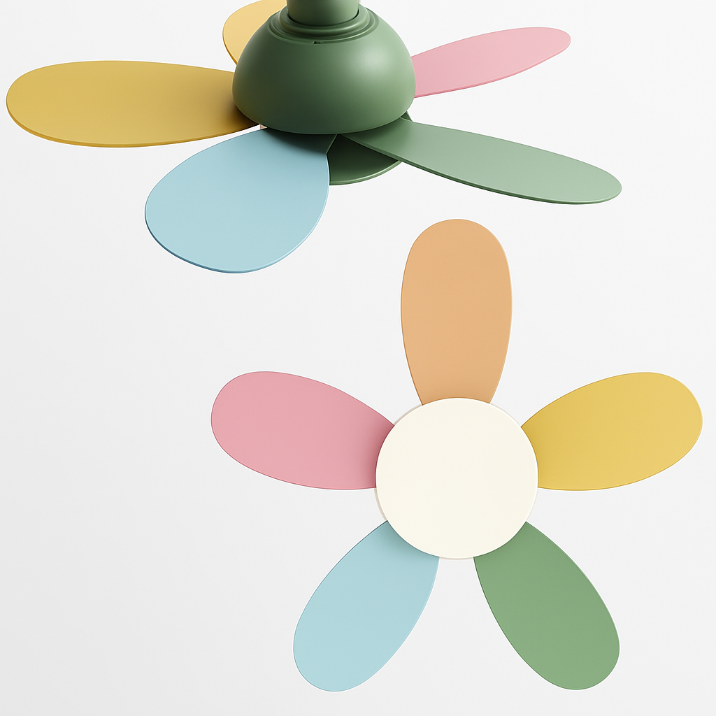 ventilateur de plafond moderne pour enfants avec lumière et contrôle - vue 5 sur 10