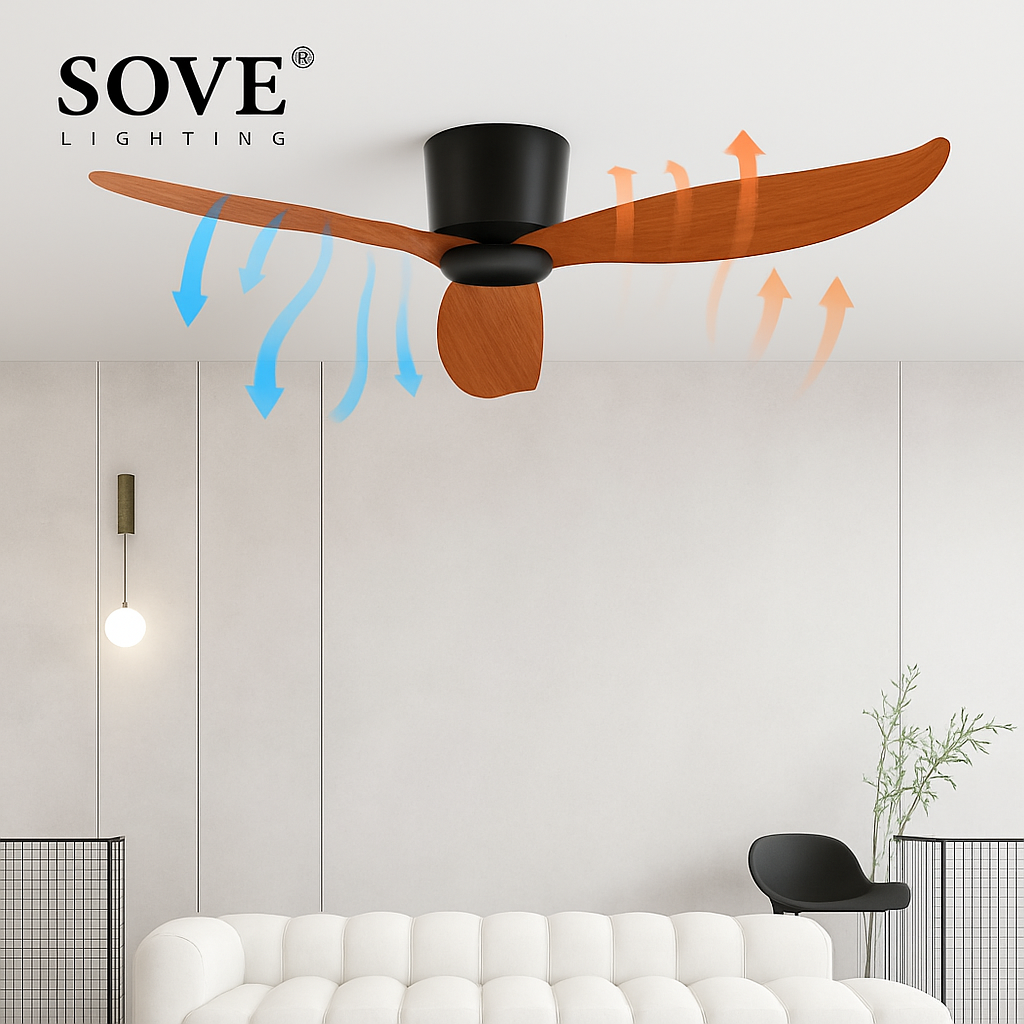 ventilateur de plafond moderne sans lumière avec télécommande - vue 4 sur 10