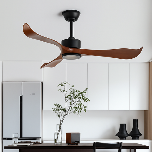 ventilateur de plafond moderne sans lumière télécommande design élégant - vue 2 sur 6