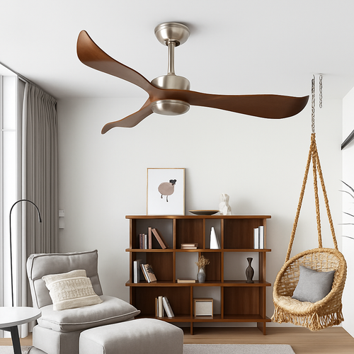 ventilateur de plafond moderne sans lumière télécommande design élégant - vue 3 sur 6