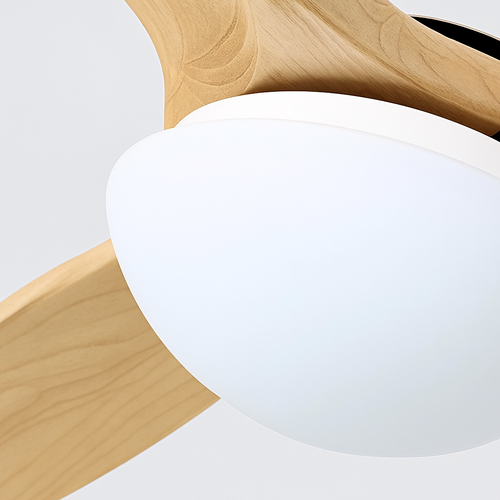 ventilateur de plafond nordique à lumière télécommandée en bois et métal - vue 7 sur 12