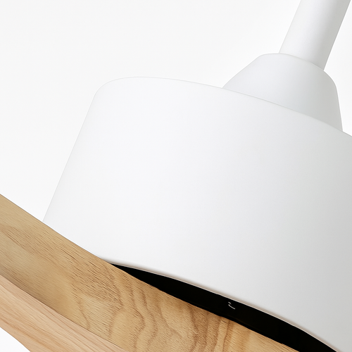 ventilateur de plafond nordique à lumière télécommandée en bois et métal - vue 8 sur 12