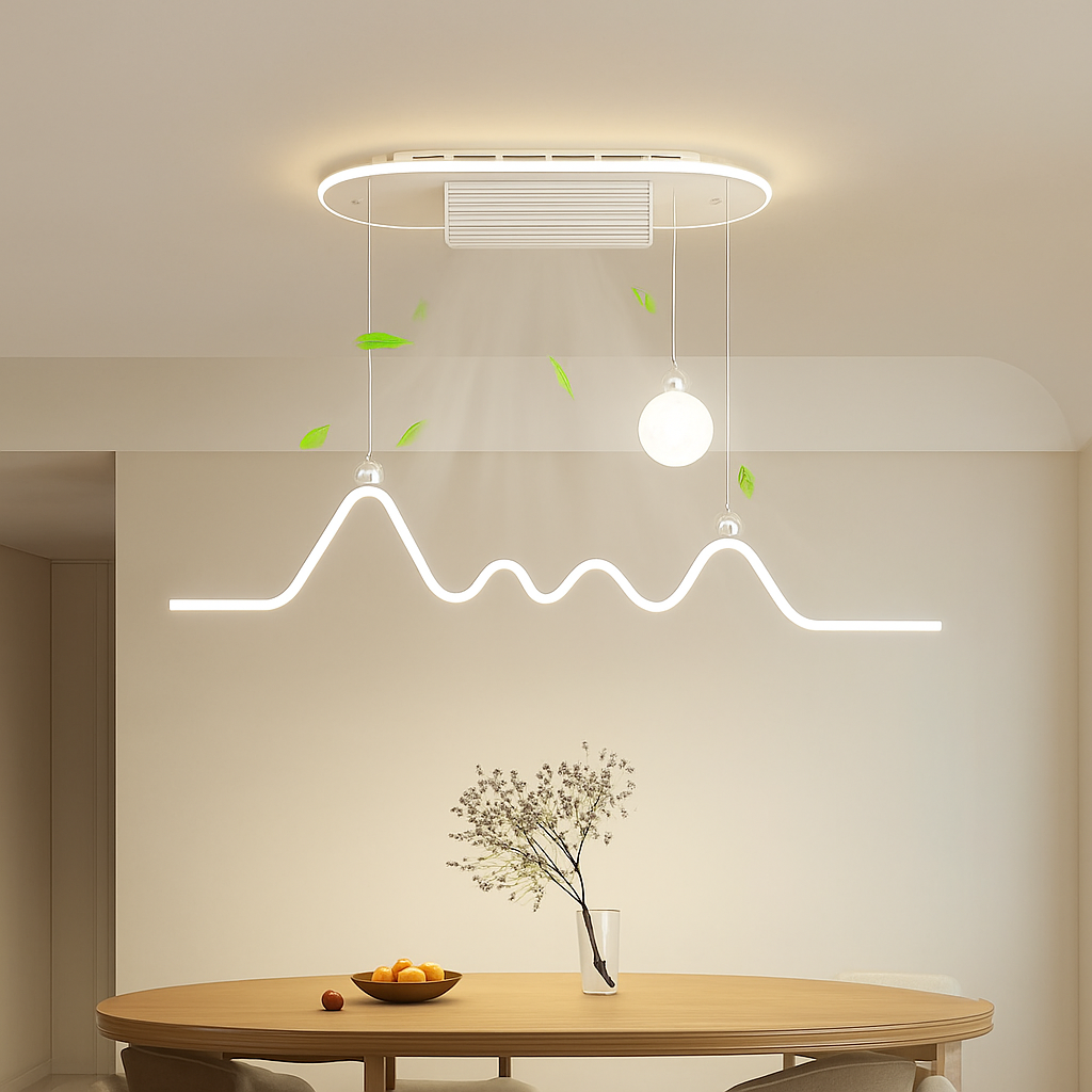 ventilateur de plafond sans feuilles avec éclairage moderne ultra-mince - vue 5 sur 12