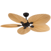 Ventilateur de plafond sans lumière feuilles de palmier ventilateurs télécommande pour salon chambre