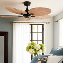 Ventilateur de plafond sans lumière feuilles de palmier ventilateurs télécommande pour salon chambre
