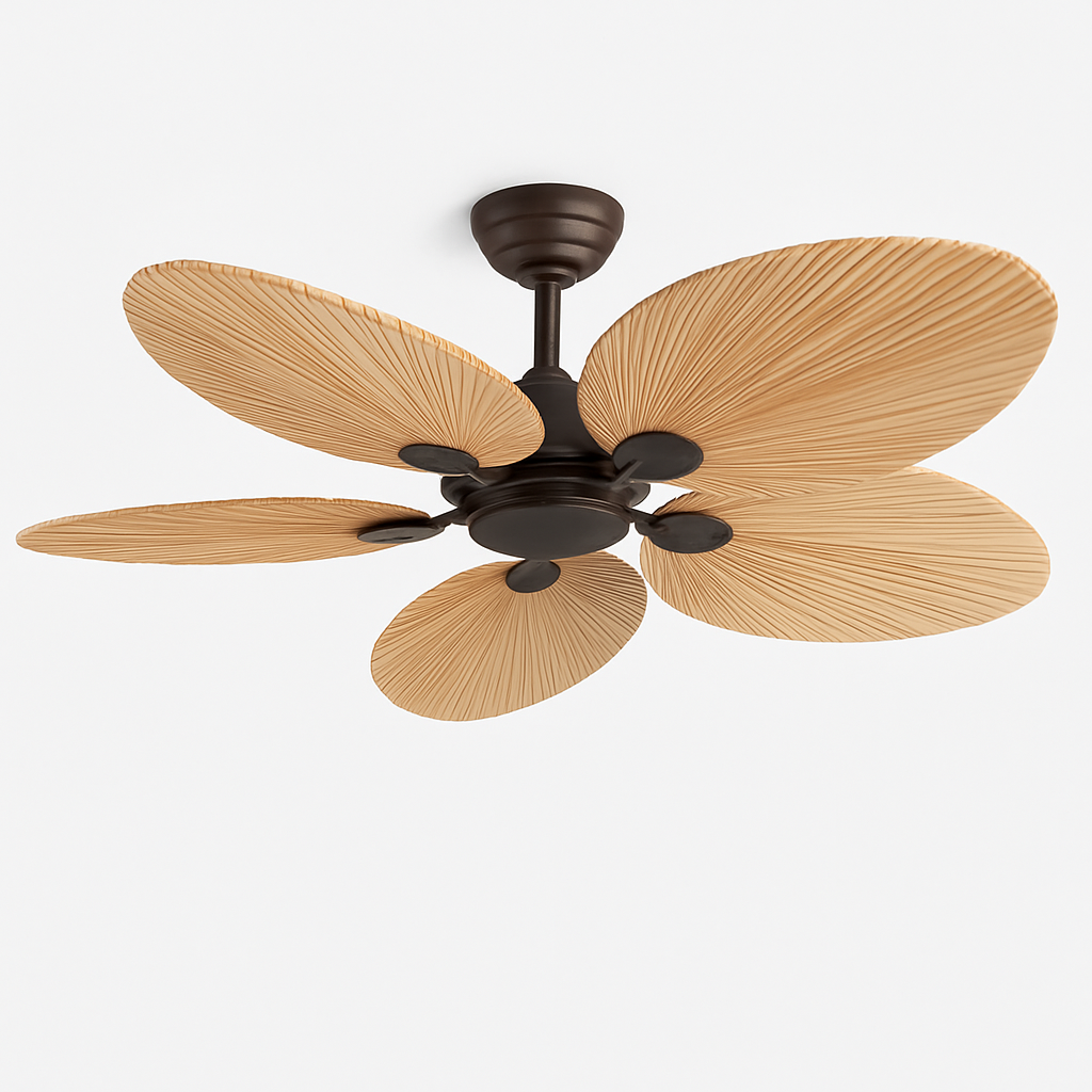 Ventilateur de plafond sans lumière feuilles de palmier ventilateurs télécommande pour salon chambre - vue 3 sur 6