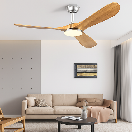 ventilateur de plafond vintage industriel en bois télécommandé décoratif