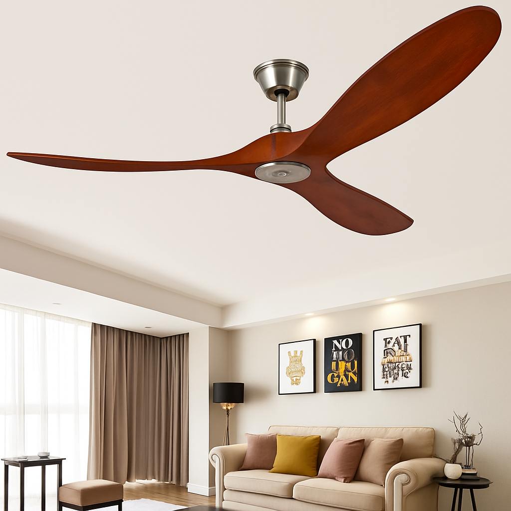 ventilateur industriel en bois télécommandé sans lumière