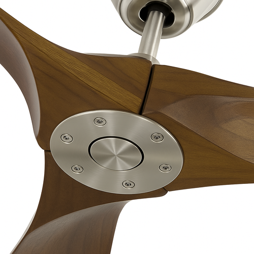ventilateur industriel en bois télécommandé sans lumière - vue 7 sur 16