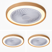 ventilateur électrique moderne en bois avec lumière led à distance