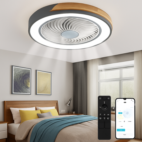 ventilateur plafond moderne pour enfants avec lumière led et télécommande - vue 2 sur 8
