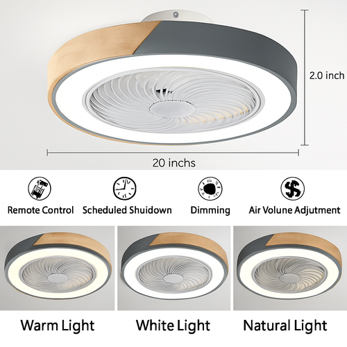 ventilateur plafond moderne pour enfants avec lumière led et télécommande - vue 9 sur 8