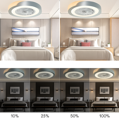 ventilateur plafond moderne pour enfants avec lumière led et télécommande - vue 3 sur 8