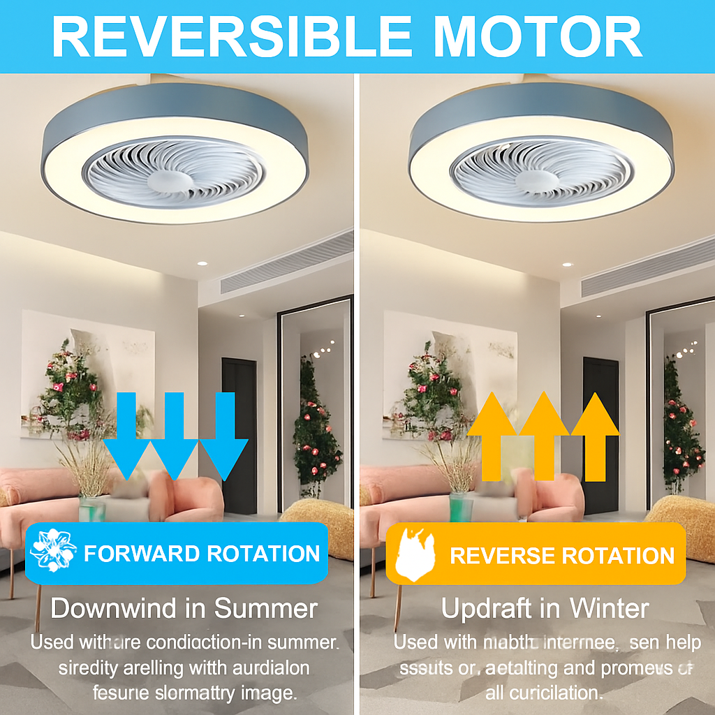 ventilateur plafond moderne pour enfants avec lumière led et télécommande - vue 3 sur 8
