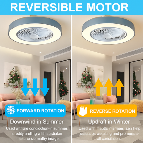 ventilateur plafond moderne pour enfants avec lumière led et télécommande - vue 4 sur 8