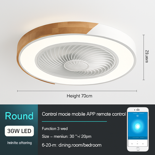 ventilateur plafond moderne pour enfants avec lumière led et télécommande - vue 8 sur 8