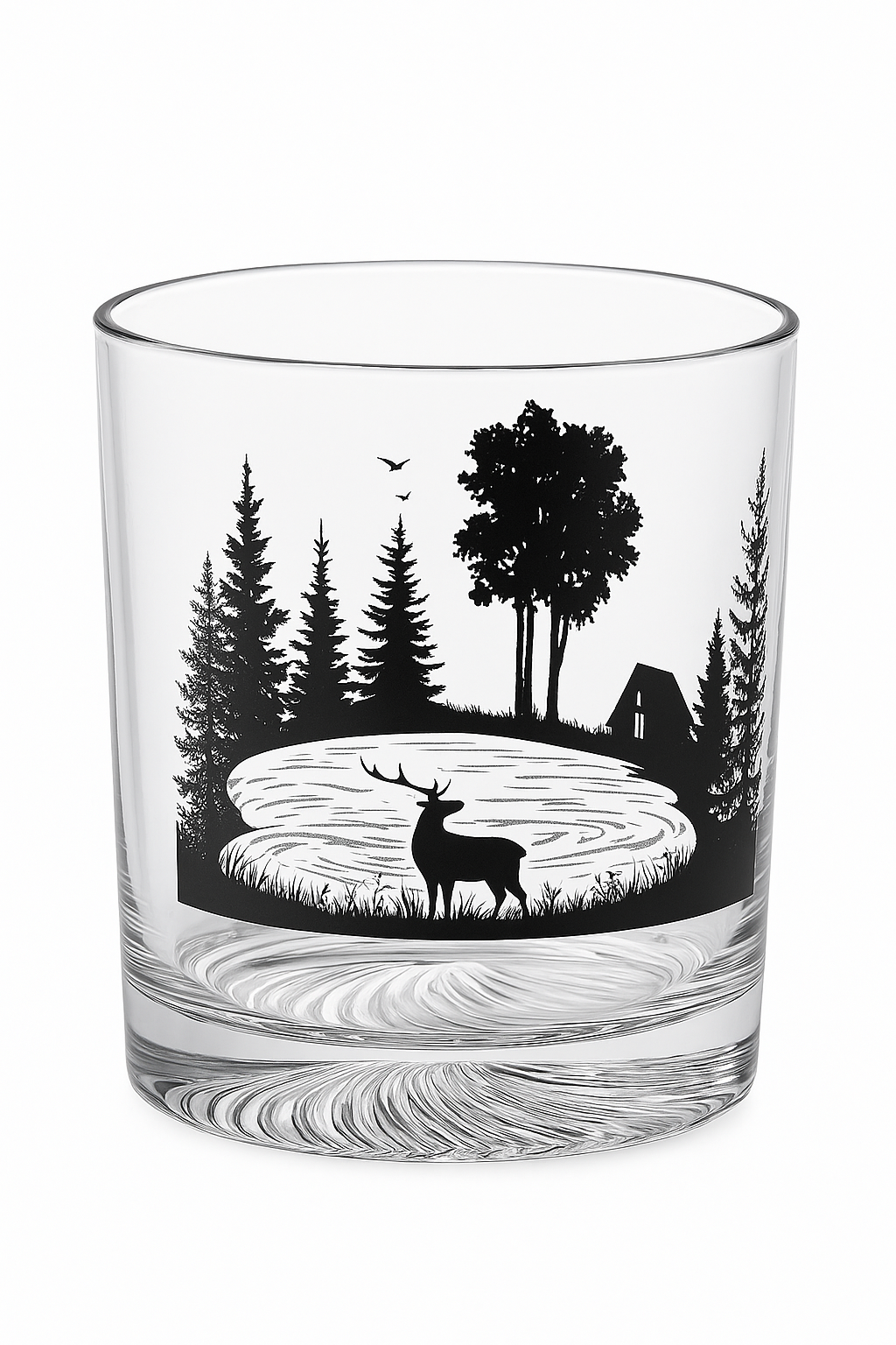 Verre à vin montagne enneigée fond épais 300ml