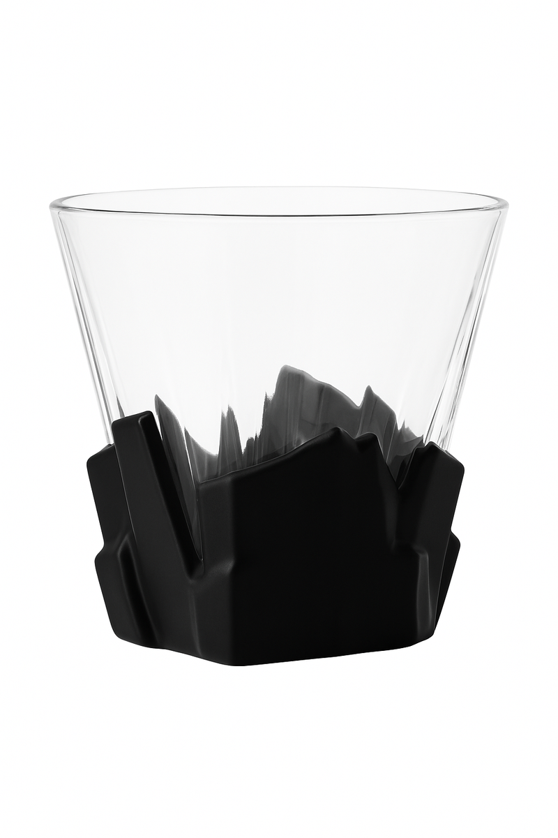 Verre artistique texturé motif spatial pour whisky vin