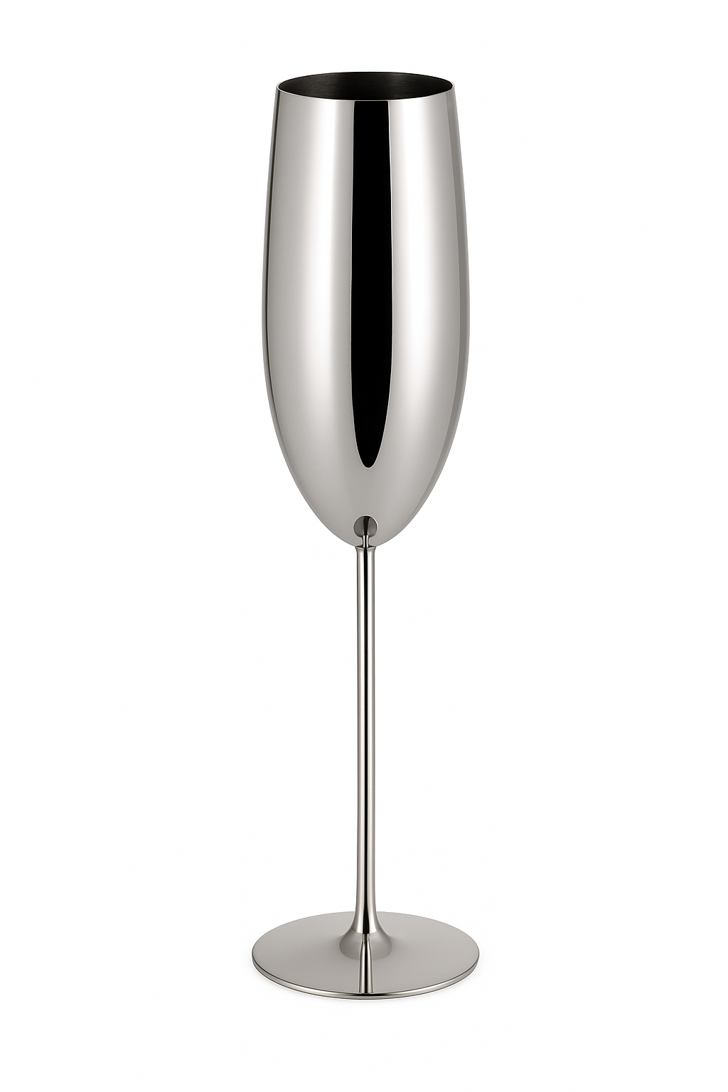 Verre champagne acier inoxydable texturé style tulipe festif