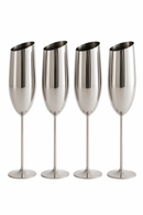 Verre champagne inox 304 effet texturé festif élégant