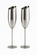 Verre champagne inox texturé style tulipe festif élégant