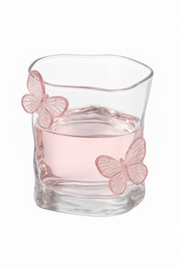 Verre irrégulier décor papillon 3d pour boissons table