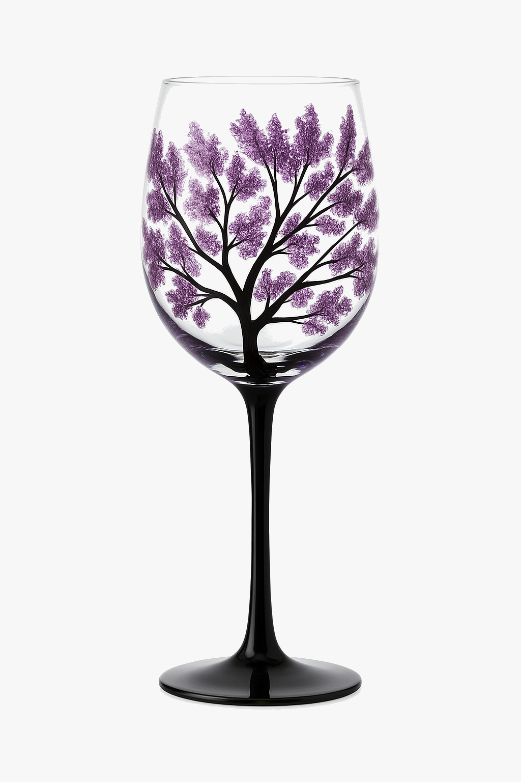 Verre à vin arbre quatre saisons peint main