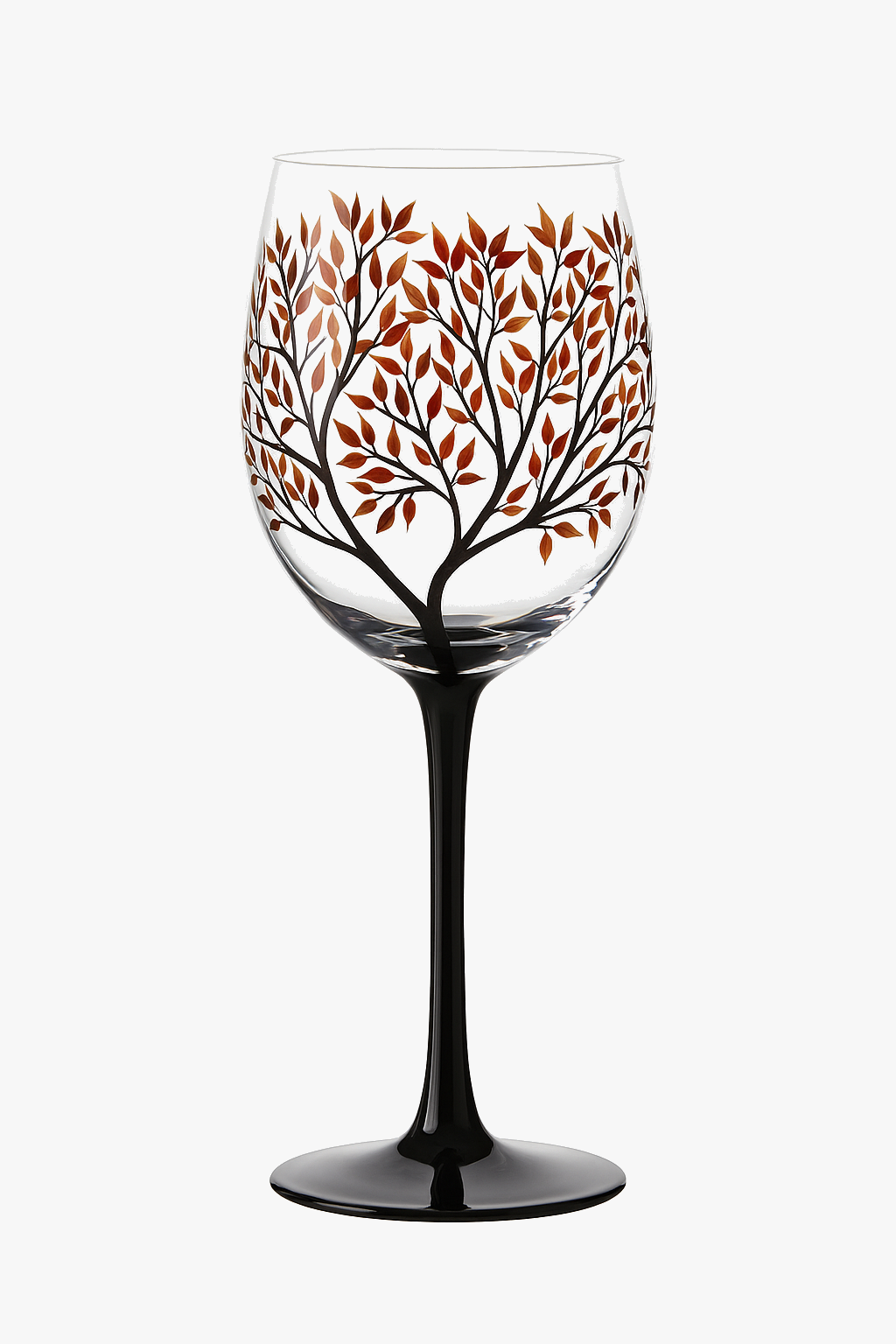 Verre à vin arbre quatre saisons peint main