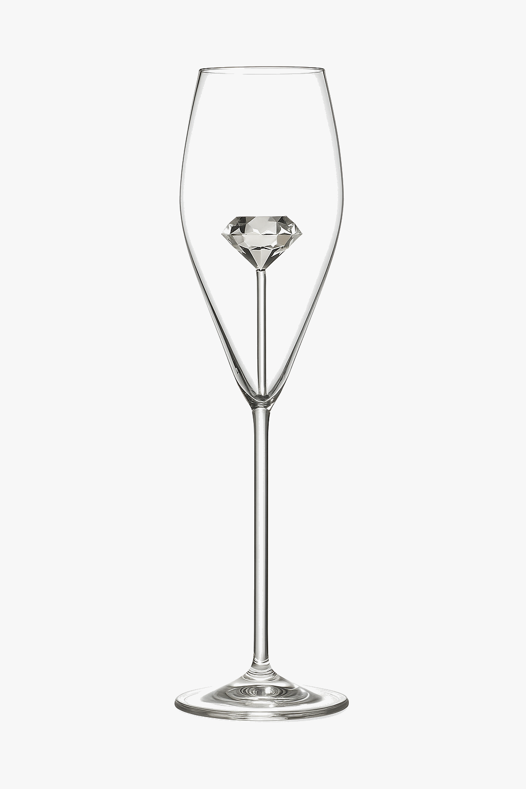Verre vin champagne design diamant double paroi élégant