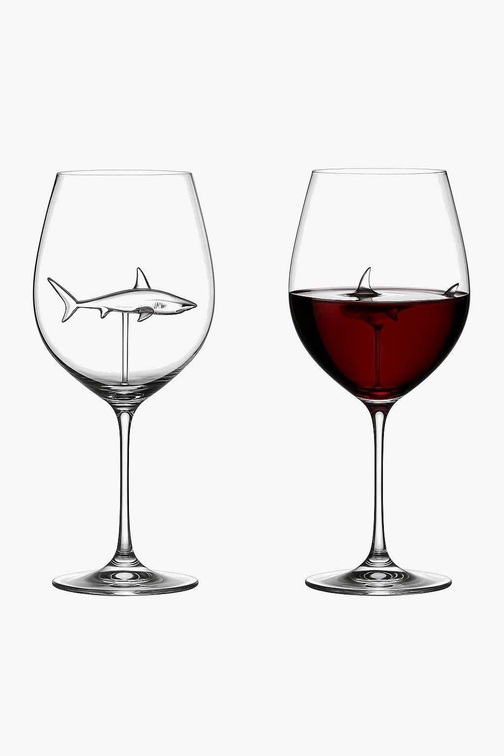 Verre à vin design talon haut requin original
