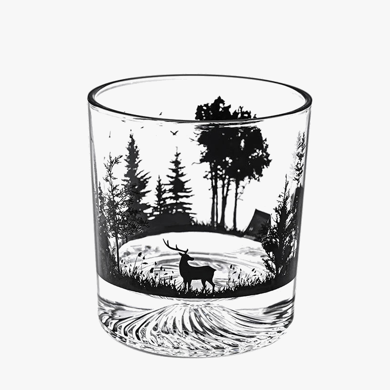 Verre à vin montagne enneigée relief rocher 300ml