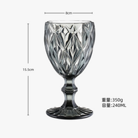 Verre à vin relief style rétro épais grand