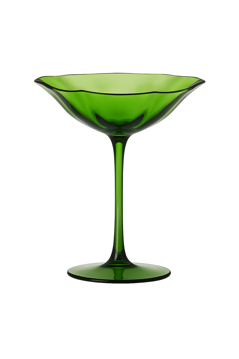 Verre vin vintage motif fleurs style cristal