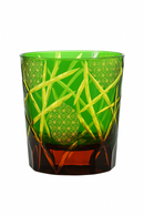 Verre whisky edo kiriko japonais sculpté motifs géométriques