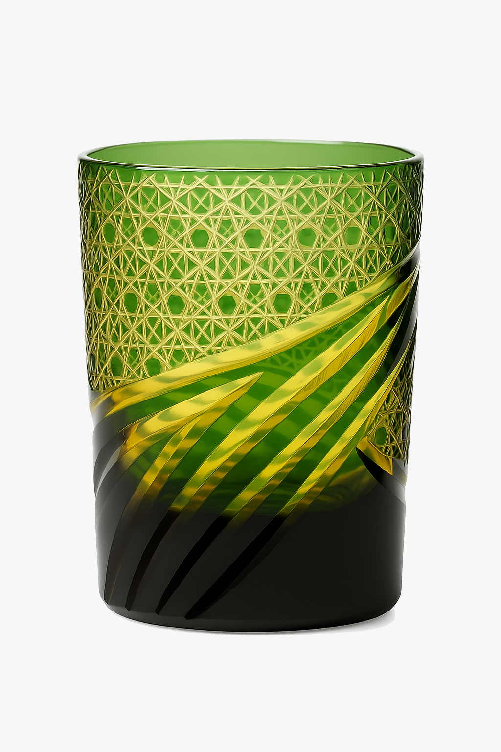 Verre whisky style edo kiriko motifs taillés main