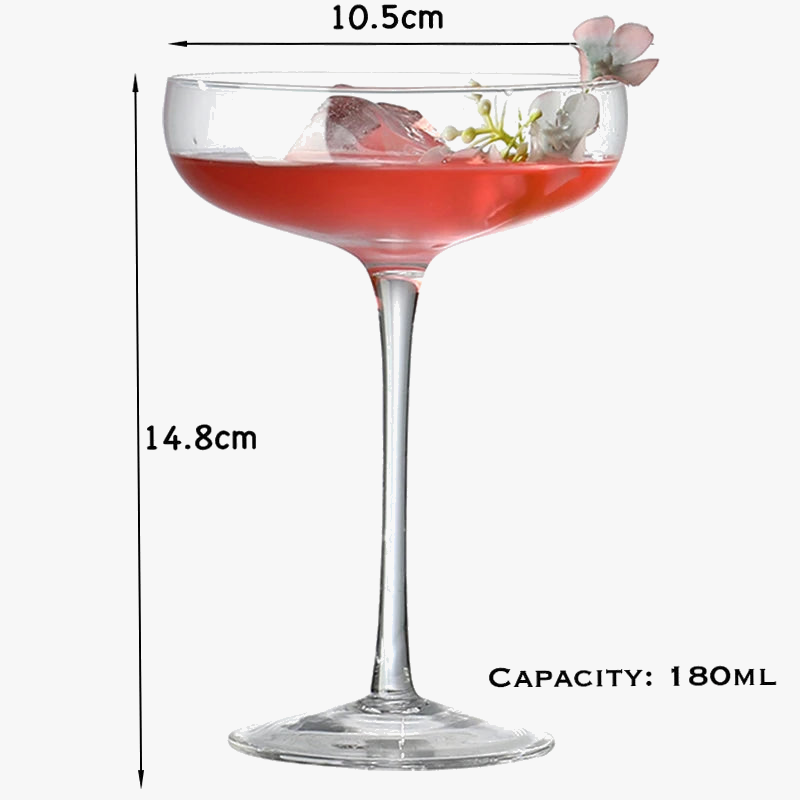 Verres a pied style cocktail champagne martini vin
