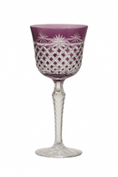 Verres à vin cristal style antique gravé main