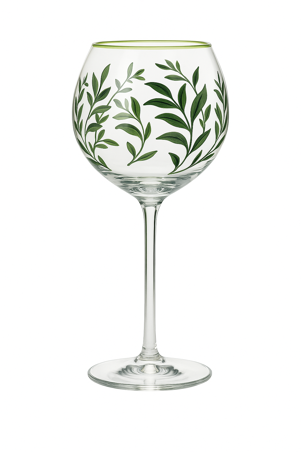 Verres à vin hauts motifs floraux dessinés main