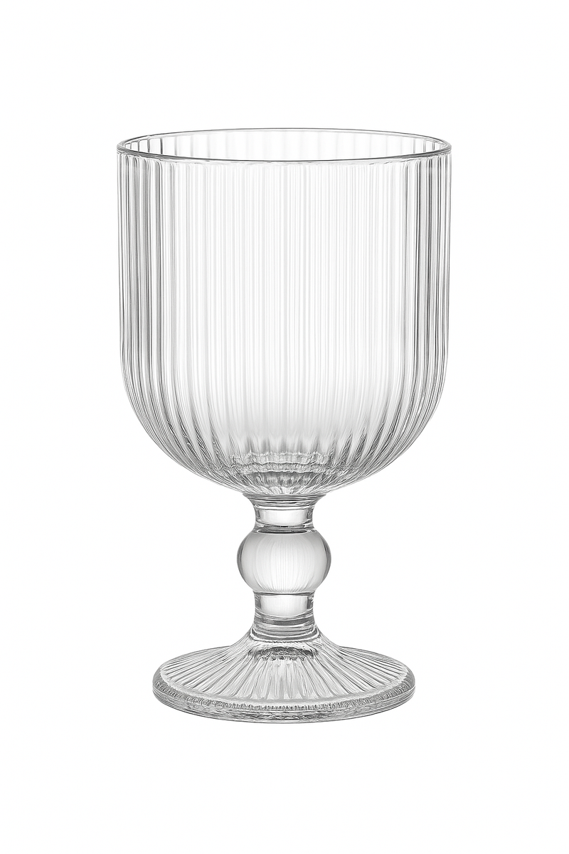 Verres a vin rayes tige courte large ouverture