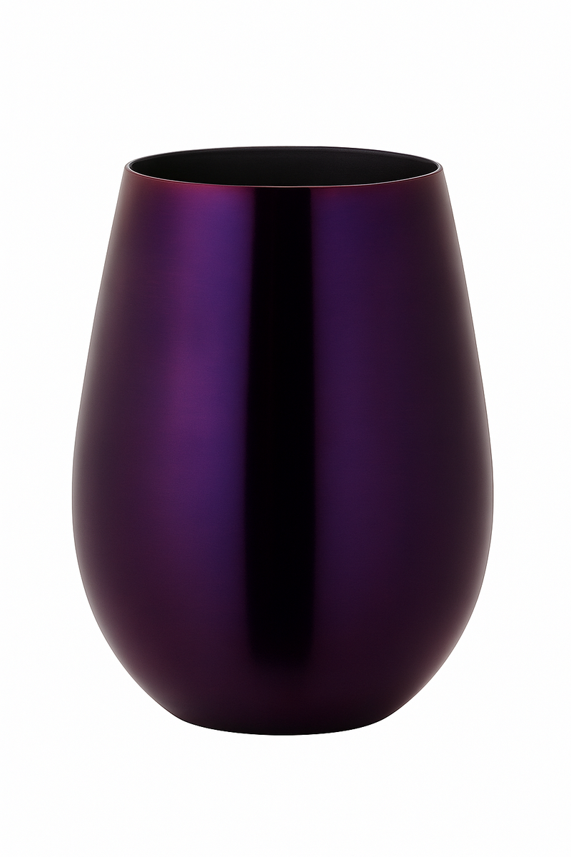 Verres a vin ronds acier inoxydable style bar