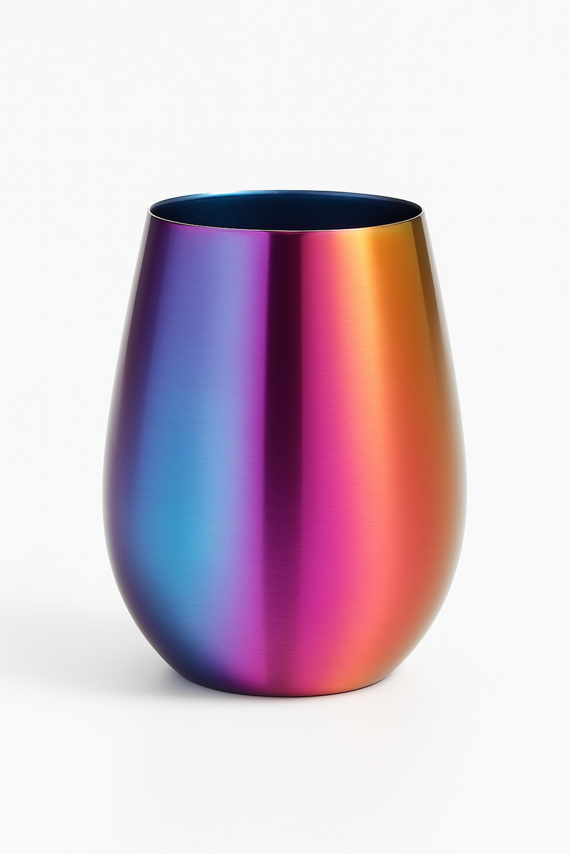 Verres à vin ronds acier inoxydable style bar