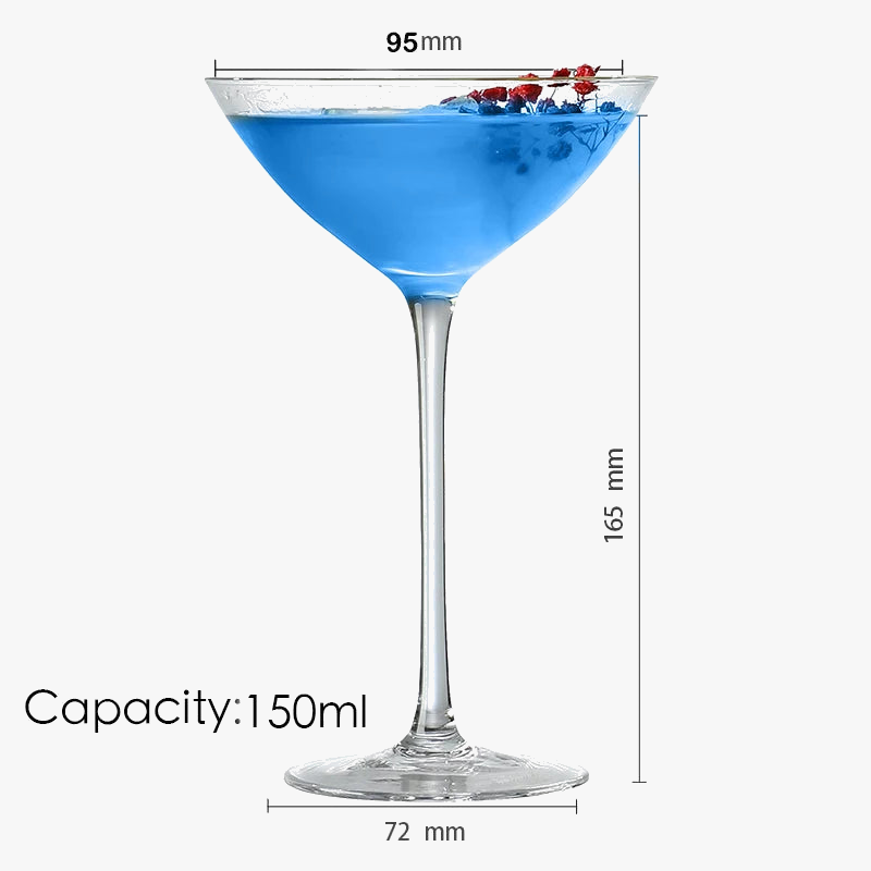 Verres à pied élégants cocktail champagne martini vin