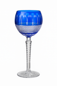 Verres vin cristal style antique graves main pied