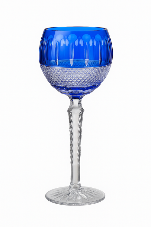 Verres vin cristal style antique graves main pied